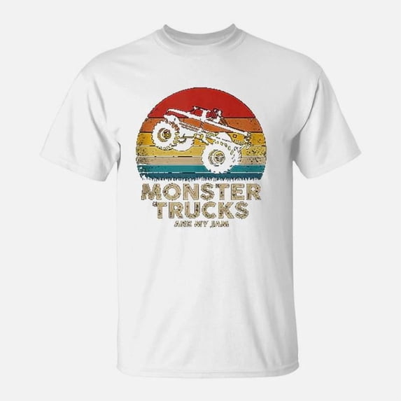 Cool Monster Truck Are My Jam Retro Sunset TShirt