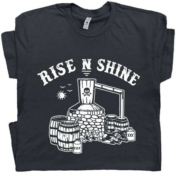 Cool Moonshine T Shirt Rise and Shine Still Vintage Graphic Tee for Men Women Popcorn Sutton Funny Whisky Bluegrass Alcohol Shirts