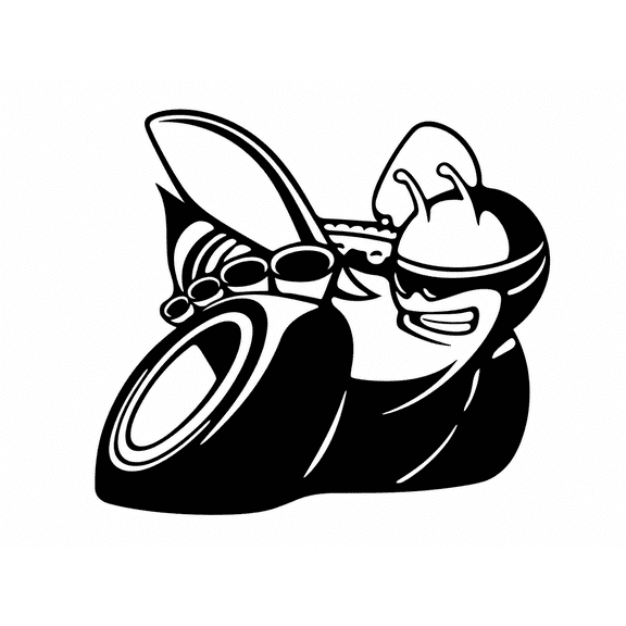 Cool Motorcycle Racer Bee Bold Monochrome Vinyl Decal Sticker