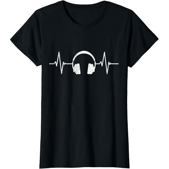 Cool Music Lover Producer DJ Present Heartbeat Headphones T-Shirt