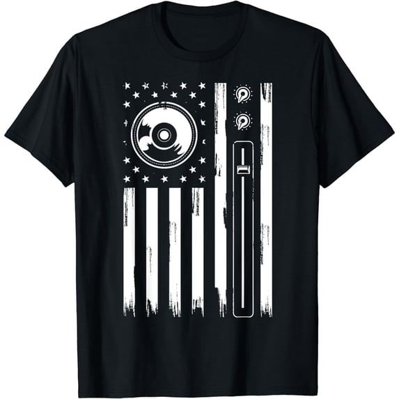 Cool Music Producer For Men Women American Flag Patriotic DJ T-Shirt