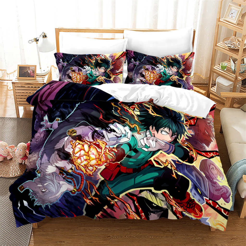 Cool My Hero Academia Bedding Bed Set Twin Full Queen King Size Deku Todoroki Bakugou Action