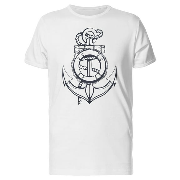 Cool Nautical Anchor & Lifering T-Shirt Men -Image by Shutterstock, Male Small