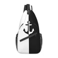 thumbnail image 1 of Cool Navy Blue Stripes l Anchor Boat Sling Bag for Traveling Men Chest Crossbody Backpack Shoulder Daypack, 1 of 7