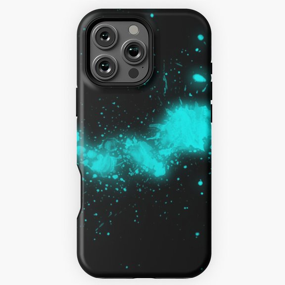 Cool Neon blue abstract splash design Phone Case for iPhone 16 15 14 13 12 11 Pro Max M5911093