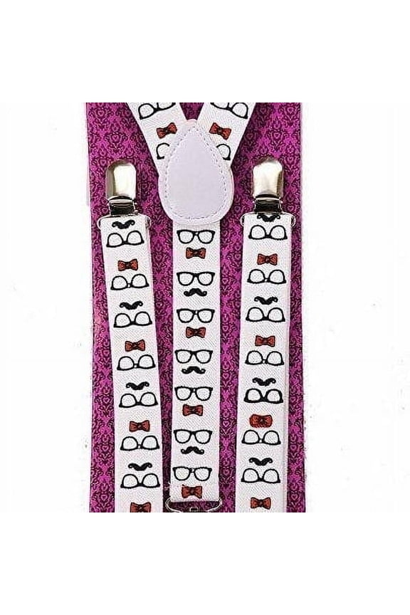 Cool Nerdy Geek Mustache Glasses SUSPENDERS Unisex Adult Adjustable gag gift - New with box/tags