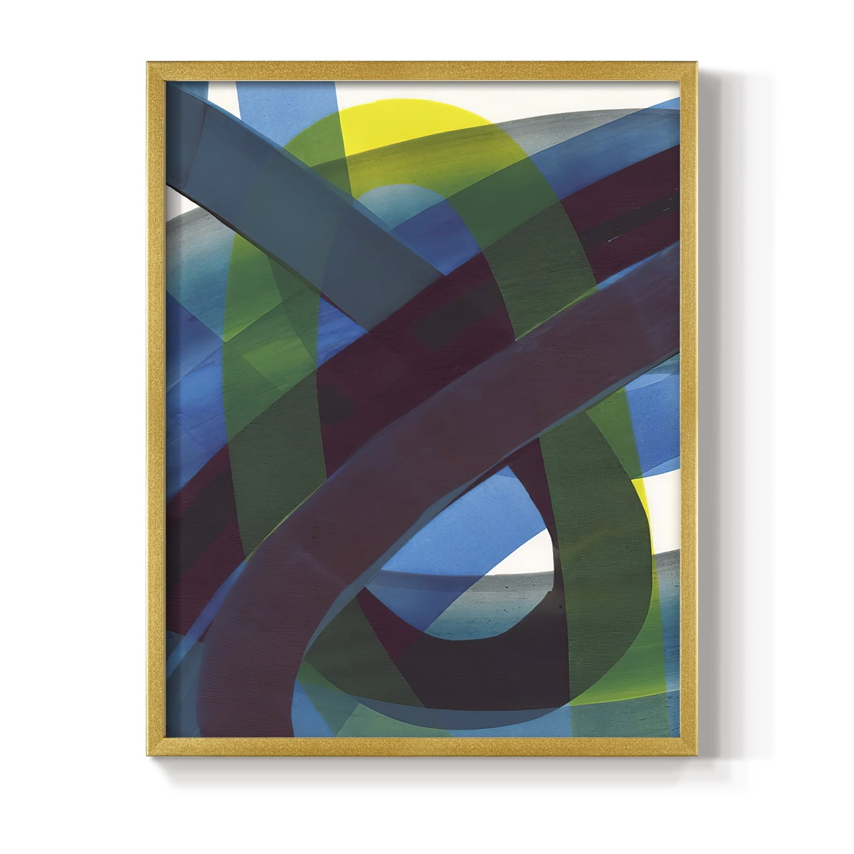 Cool Network I Framed Print in Gold Solid Wood Framed Print No Nail Hanging