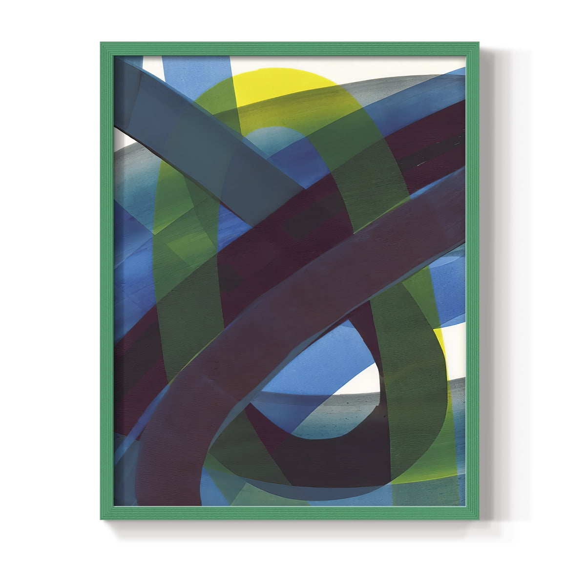 Cool Network I Framed Print in Green Solid Wood Framed Print No Nail Hanging