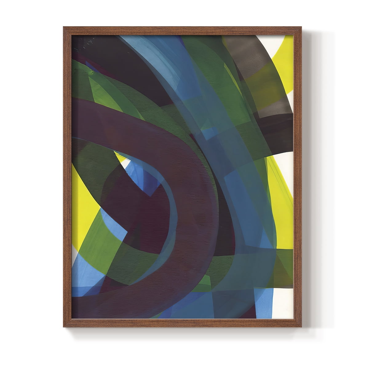 Cool Network II Framed Print in Brown Solid Wood Framed Print No Nail Hanging
