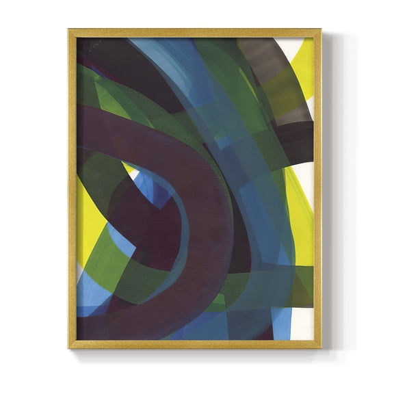 Cool Network II Framed Print in Gold Solid Wood Framed Print No Nail Hanging