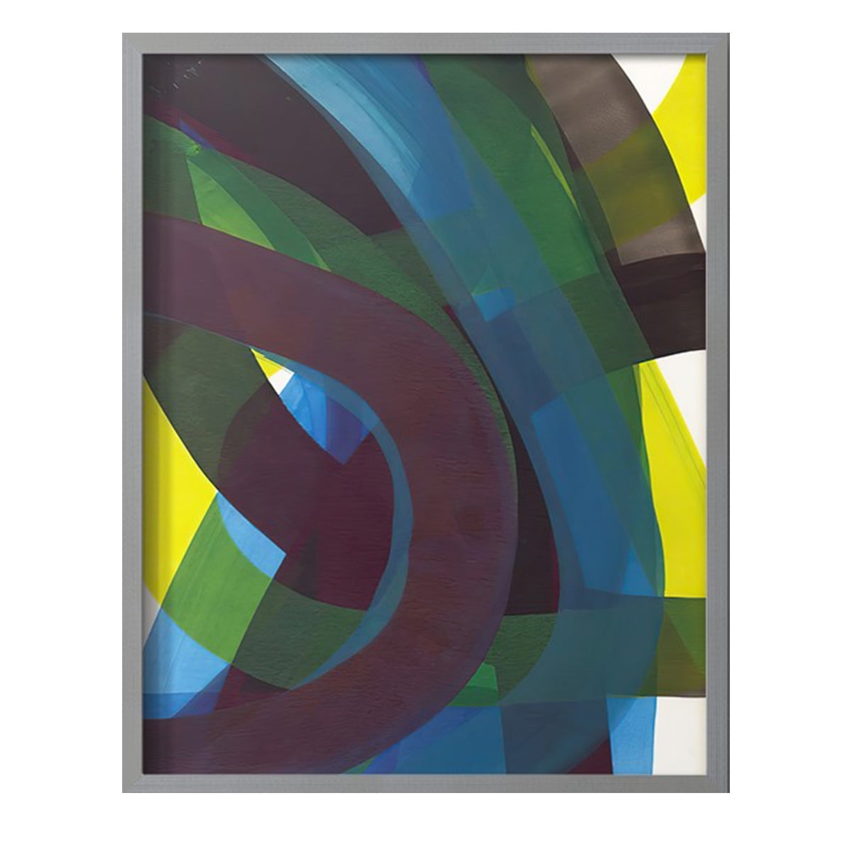 Cool Network II Framed Print in Gray Solid Wood Framed Print No Nail Hanging