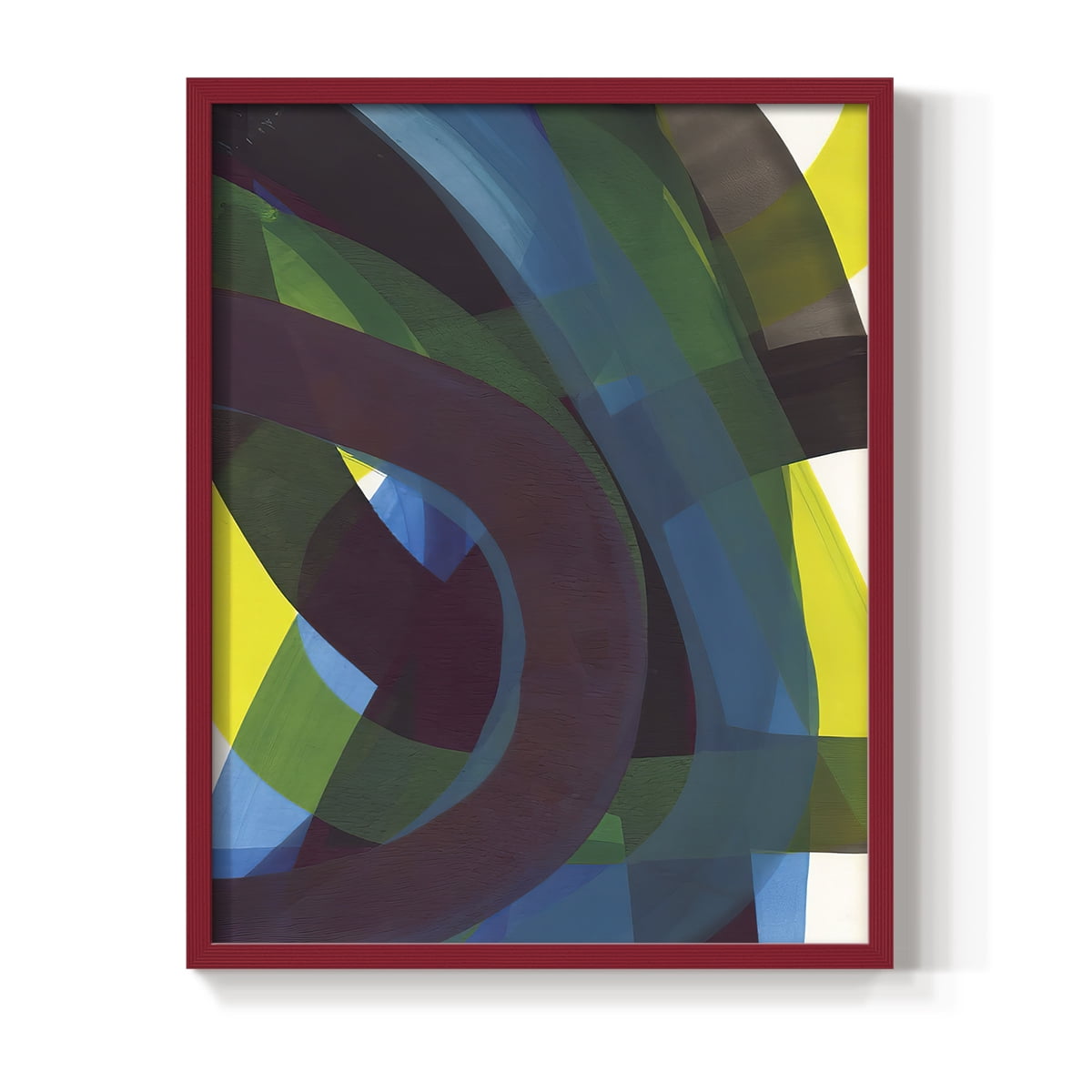 Cool Network II Framed Print in Red Solid Wood Framed Print No Nail Hanging