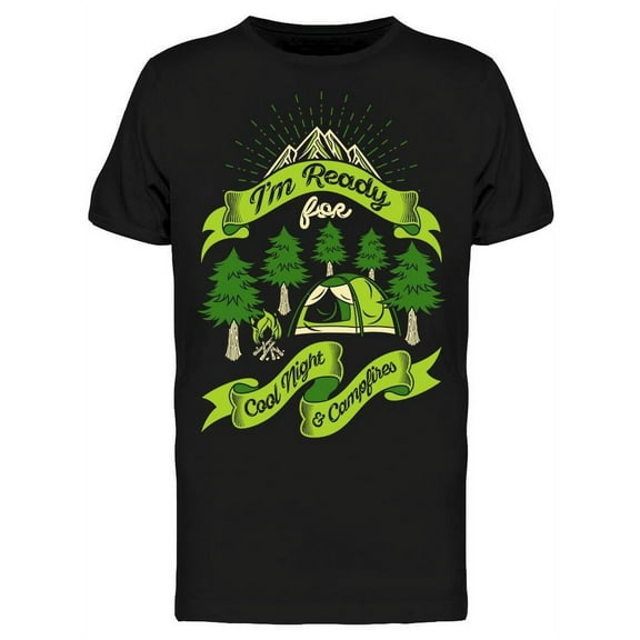 Cool Night And Campfires T-Shirt Men -Image by Shutterstock, Male Medium