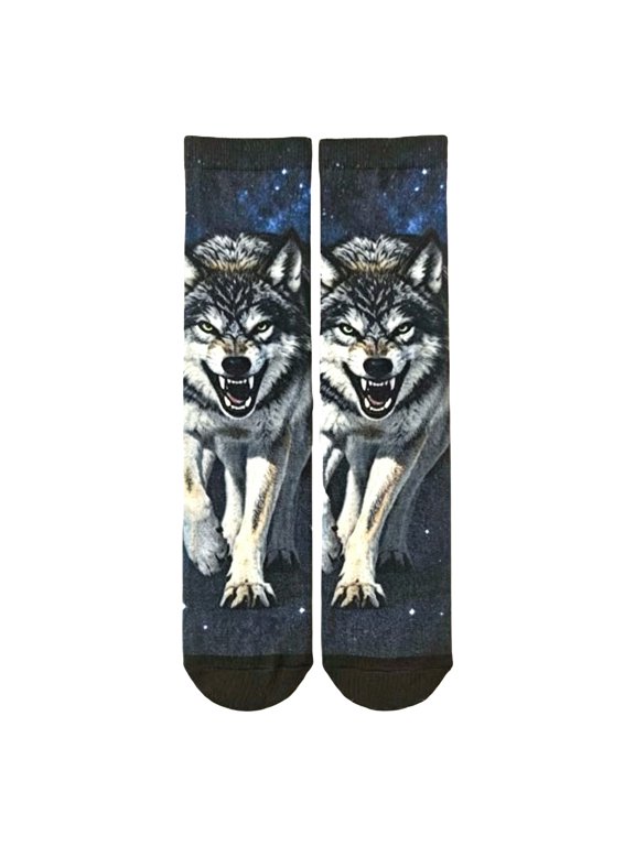 Novel 3D Socks 3D Printed Wolf Socks Casual Dress Sock for Sports Daily Wear