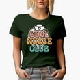 thumbnail image 1 of Cool Nurse Club, Retro Groovy Text, Military Green T-Shirt, 2XL, 1 of 5