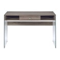 thumbnail image 1 of Cool Oak and Glass Panel Desk, 1 of 1