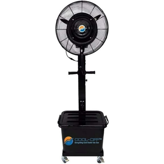 Cool-Off 10 Gallon Water Tank Tropic Breeze Portable Misting Fan-90 Degree Oscillation (Midnight Black)