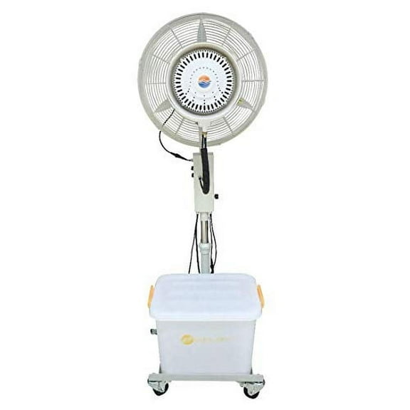 Cool-Off™ 10 Gallon Water Tank Tropic Breeze Portable Misting Fan with 90 Degree Oscillation (Pearl White)