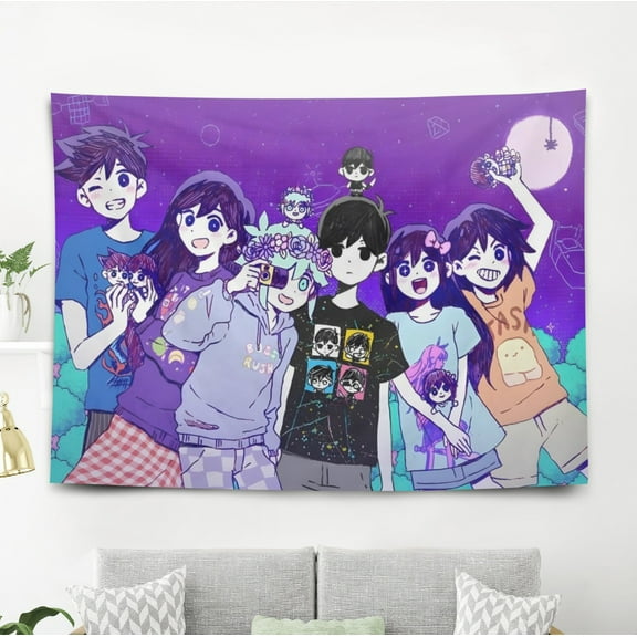 Cool Omori Tapestry Poster Wall Hanging Art Decor for Living Room Bedroom Dorm Birthday Gift for Kids 60 x 40 inch