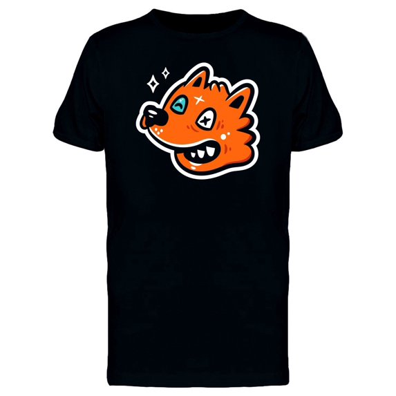 Cool Orange Fox Head Cartoon Tee Men's -Image by Shutterstock