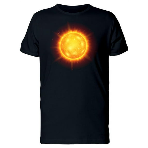 Cool Orange Sun And Rays T-Shirt Men -Image by Shutterstock, Male Medium