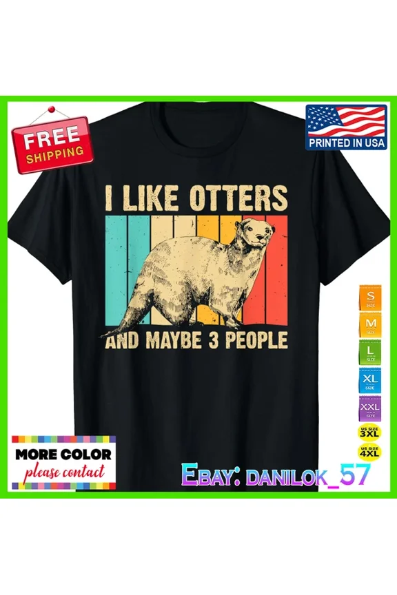 Cool Otter Design For Men Women Vintage Sea Otter Lover T-Shirt Unisex S-5XL Hot Trending Shirt, Vintage Birthday Gift