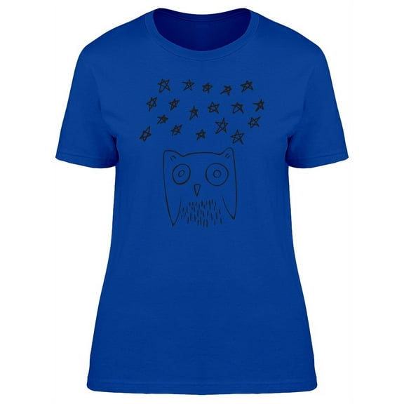 Cool Owl Doodle Sketch T-Shirt Women -Image by Shutterstock, Female Small