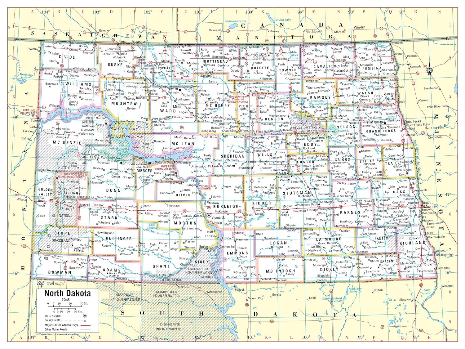 Cool Owl Maps North Dakota State - Cool Owl Maps North Dakota State Wall Map Rolled 32 Wx24 H Laminated Office Product 968b4bd2 Ba14 40ce 838e 80096b30d51b.bc95f279546c268e98d686bd47a4cfd0 