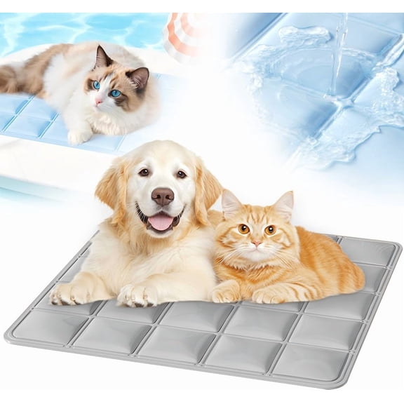 Cool Pad for Dogs, 2026 New Gel-Filled Chill Zone Portable Washable Indoor Outdoor Kennel Floor Use Non-Slip Dog Pad for Small and Medium Dogs (Gray, 45x45cm)