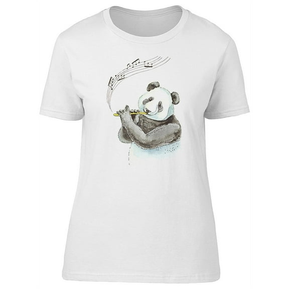 Cool Panda Playing The Flute Tee Women's -Image by Shutterstock
