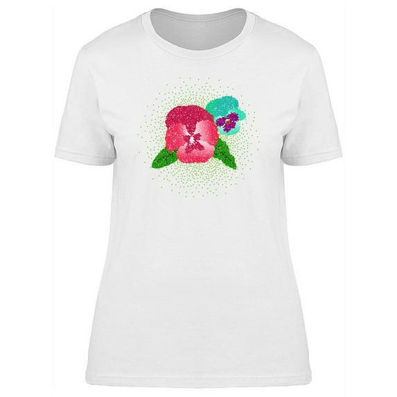 Cool Pansy Flowers Doodles T-Shirt Women -Image by Shutterstock, Female Small