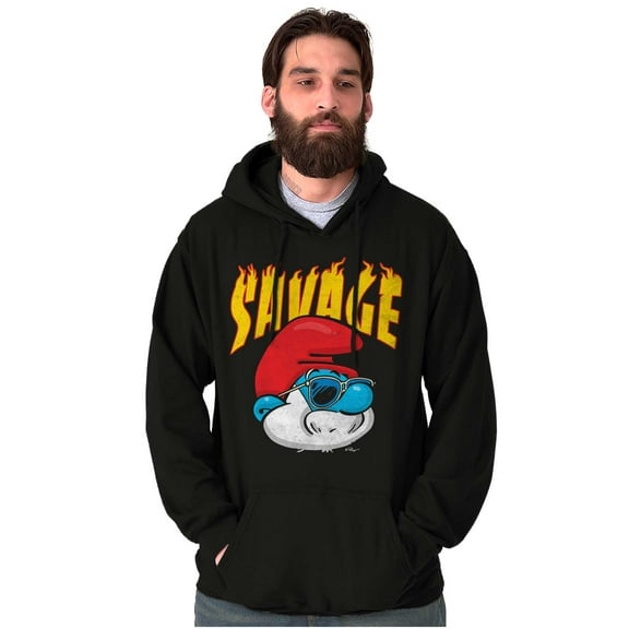 Cool Papa Smurf Savage Fire Cartoon Hoodie Sweatshirt Women Men Brisco Brands L