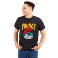 thumbnail image 1 of Cool Papa Smurf Savage Fire Cartoon Men's Graphic T Shirt Tees Brisco Brands S, 1 of 6