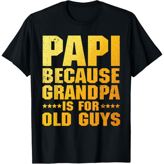 Cool Papi Design For Papi Men Grandpa Parent Father's Day T-ShirtMen and women, White Black T-shirt, size: Extra large S-371XL