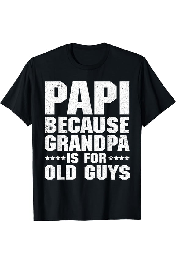 Cool Papi Design For Papi Men Grandpa Parent Father's Day T-ShirtMen and women, White Black T-shirt, size: Extra large S-372XL