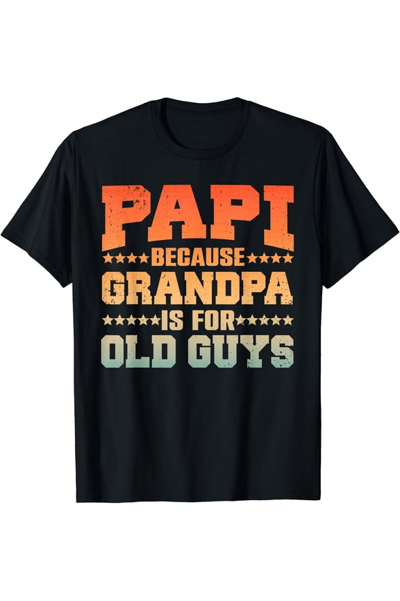 Cool Papi Design For Papi Men Grandpa Parent Father's Day T-Shirt