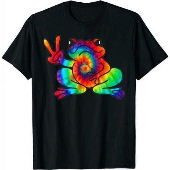 Cool Peace Frog Tie Dye Vintage Colorful Frog T-Shirt Gift For Men