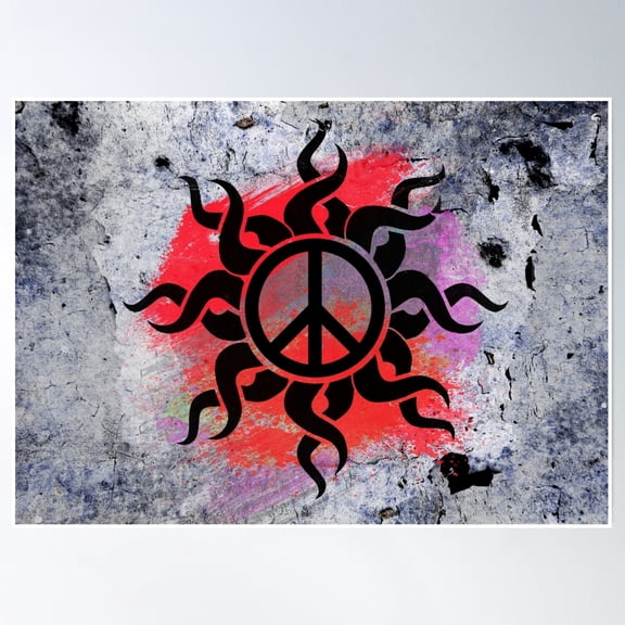 Cool Peace Sign With Paint Poster Wall Art, Modern Wall Decor, 16x24 UNFRAMED