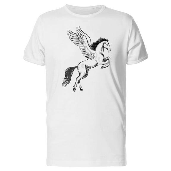 Cool Pegasus Horse Sketch T-Shirt Men -Image by Shutterstock, Male Medium