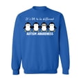 thumbnail image 1 of Cool Penguin Autism Awareness Support Crewneck Sweatshirt, L, Royal, 1 of 2