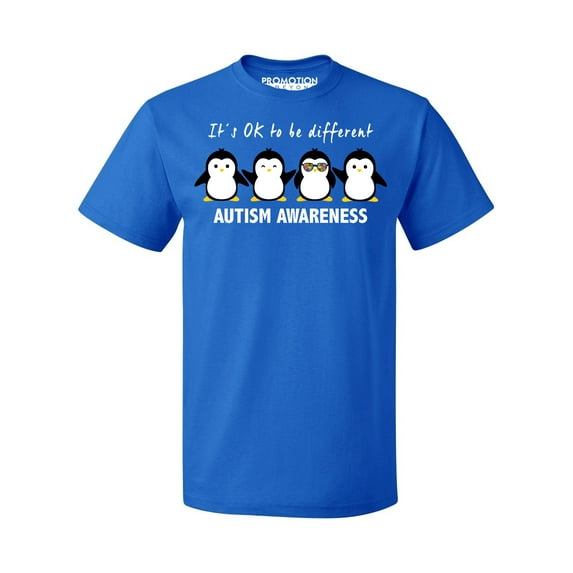 Cool Penguin Autism Awareness Support Men's T-shirt, XL, Royal