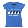 thumbnail image 1 of Cool Penguin Autism Awareness Support Women's V-neck, XL, Heather Royal, 1 of 2