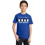 Cool Penguin Autism Awareness Support Youth T-shirt, Youth M, Royal