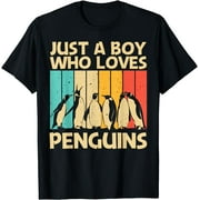 Cool Penguin Design For Boys Kids Emperor Penguin Bird Lover T-Shirt Black Medium