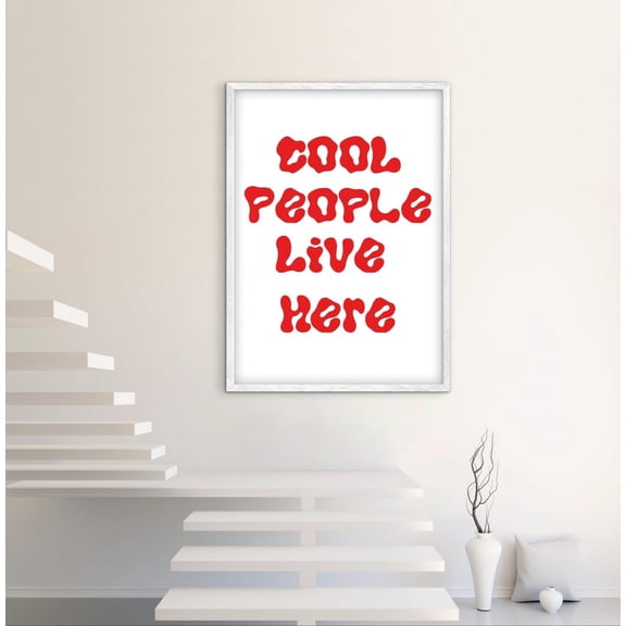 Cool People Live Here Poster, Wall Art, Wall Art, Wood Wall Art, Vintage Posters, Poster, Home Decor, Unframed Poster Size 16x24
