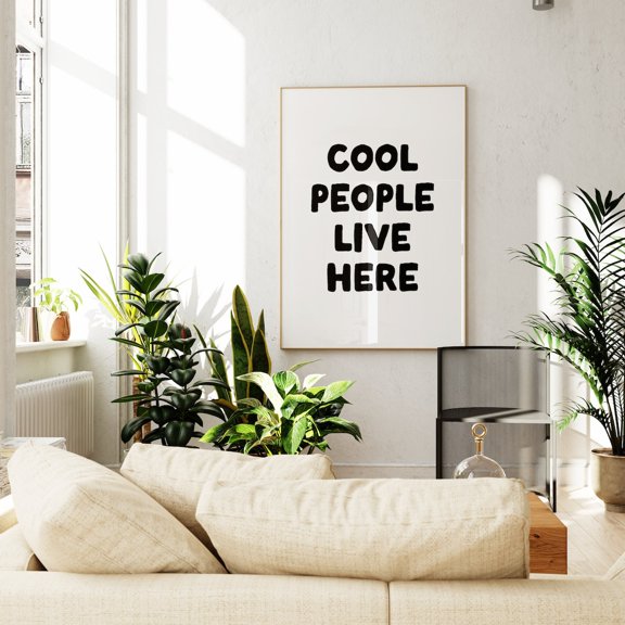 Cool People Live Here Print, Preppy Wall Art, Unframed Paper Poster 8x10in