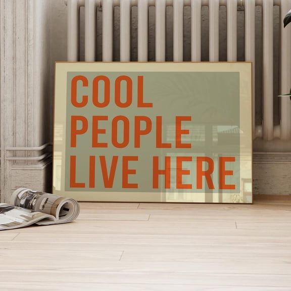 Cool People Live Here Print, Retro Typography Wall Art, Modern Home Decor, Trendy Poster, Wall Art UNFRAMED PAPER POSTER, Home Decor, Vintage Gift, Living Room Dercor