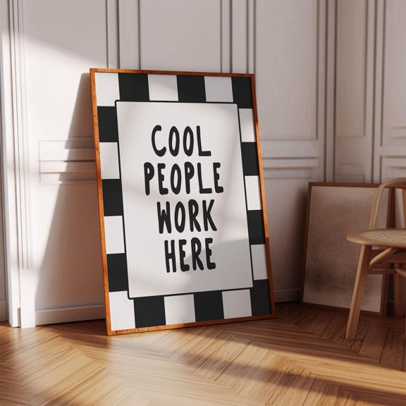 Cool People Work Here Checkerboard Office Poster