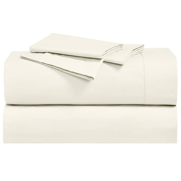Cool Percale Sheet Set Extra Deep 22" Pockets "Hotel Linen" Matte finished by Abripdeic - Queen - Ivory