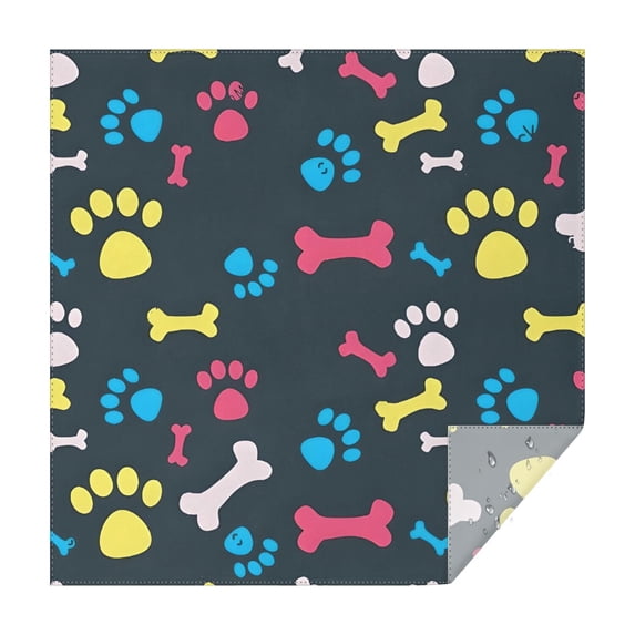 Cool Pet Background Dog Paw Square Tablecloth,Waterproof Square Table Cover,Wipeable Spillproof Washable Table Cover for Home Kitchen Party Decor 42"X42"(107x107cm)